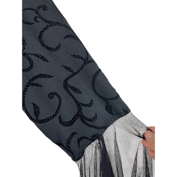 Eternal NYC Goth Vampire Witch Sheer Bell Sleeve Dress Maxi L - Picture 6 of 8